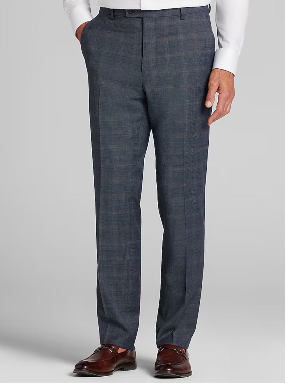 Banana Republic Gray Blue Windowpane Aiden fit Dress Pants 33x30